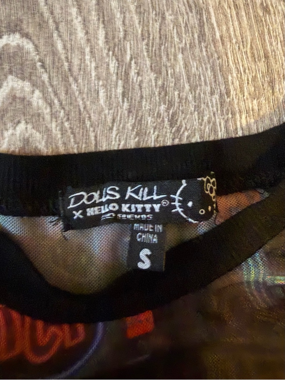 Dolls Kill Black Hello Kitty Mesh Top - Picture 2 of 2